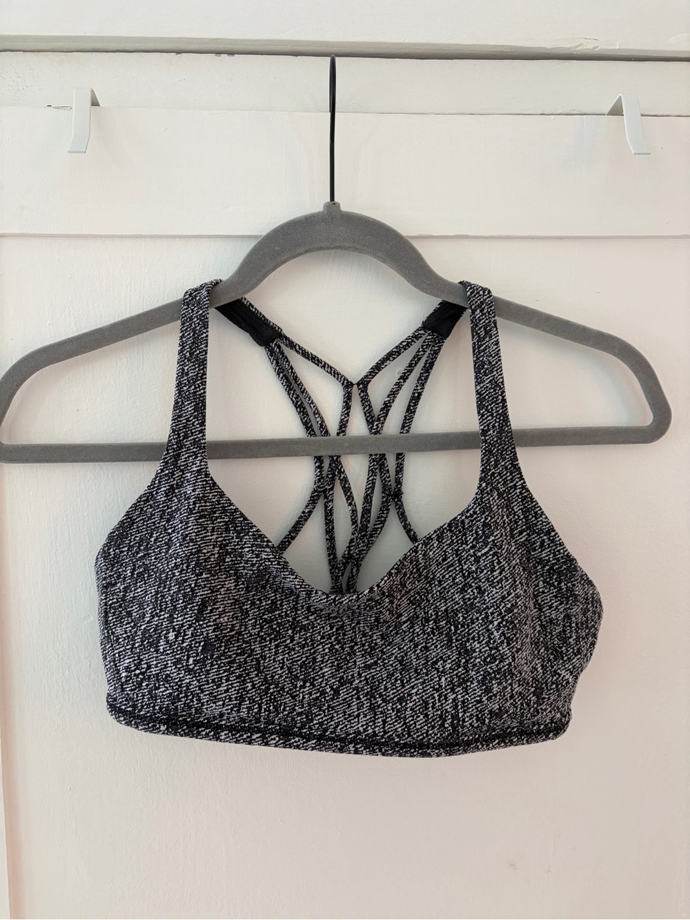 Lululemon Black & White Heather Sports Bra